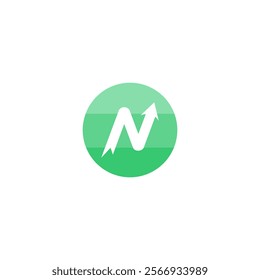 alphabet initial and arrow logo design concept, simple combination mark logo template