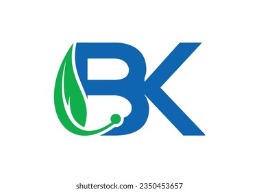 Diseño del logotipo de letras BK iniciales de alfabeto, plantilla de diseño de vectores

