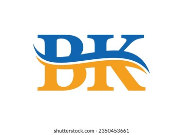 Alphabet initial BK letter logo design, Vector design template
