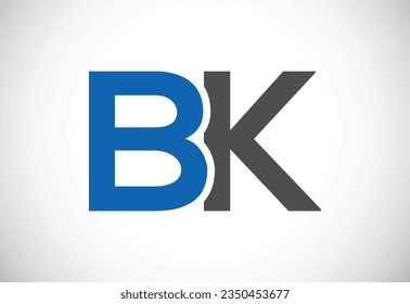 Alphabet initial BK letter logo design, Vector design template
