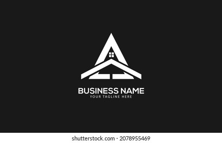 Alphabet A initial building property abstract monogram vector logo template