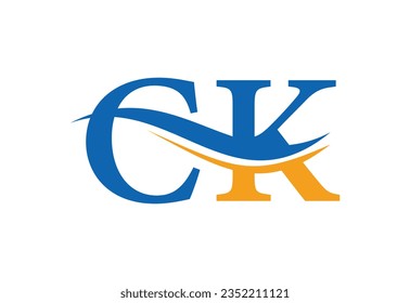 Diseño del logotipo de letra CK inicial alfabeto, plantilla de diseño de vectores