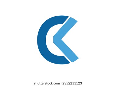 Alphabet initial CK letter logo design, Vector design template