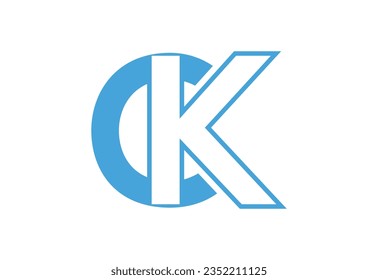 Diseño del logotipo de letra CK inicial alfabeto, plantilla de diseño de vectores