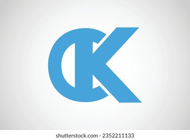 Diseño del logotipo de letra CK inicial alfabeto, plantilla de diseño de vectores