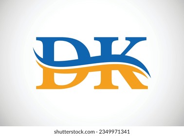 Alphabet initial DK letter logo design, Vector design template