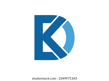 Alphabet initial DK letter logo design, Vector design template