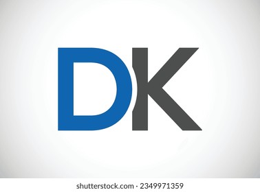 Alphabet anfängliches DK-Buchstaben-Logo-Design, Vektordesign-Vorlage