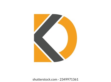 Diseño inicial de logotipo de letra DK de alfabeto, plantilla de diseño de vectores