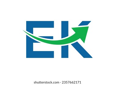 Alphabet initial EK letter logo design, Vector design template
