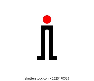 alphabet initial "i" typography logo design