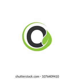 Alphabet initial and leaf logo icon template