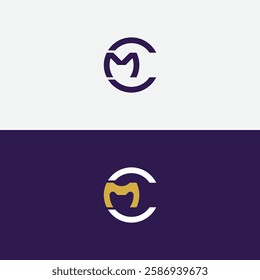 Alphabet initial letter CM MC logo design template - vector.
