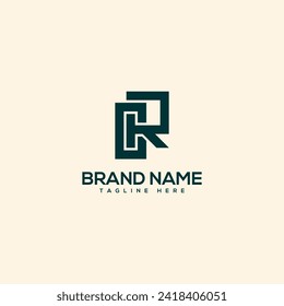 Alphabet initial letter CR RC logo design template - vector.