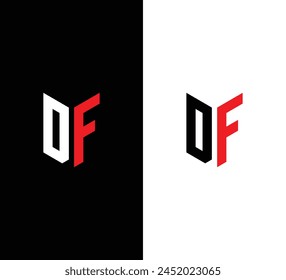 Alphabet initial letter DF Logo design vector template
