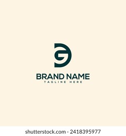 Alphabet initial letter DG GD logo design template - vector.