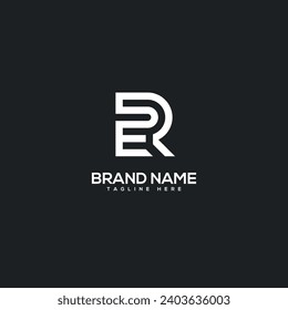 Alphabet initial letter ER RE logo design template - vector.