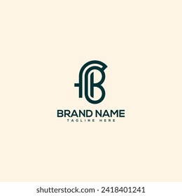 Alphabet initial letter FB BF logo design template - vector.