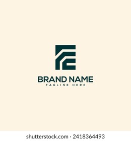 Alphabet initial letter FE EF logo design template - vector.