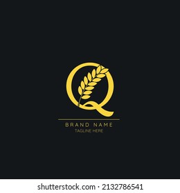 Alphabet A initial letter food or wheat logo icon