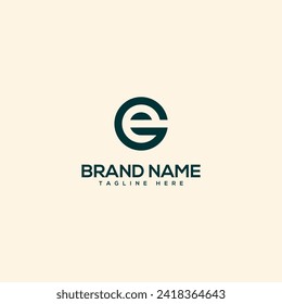 Alphabet initial letter EG GE logo design template - vector