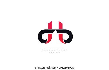 Alfabetización Letra inicial H Monograma Icono Icono Icono Ilustración vectorial Caracteres web abstractos logotipo 
marca comercial de icono de iniciales