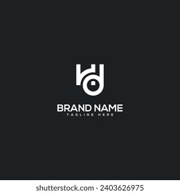 Alphabet initial letter HD DH logo design template - vector.