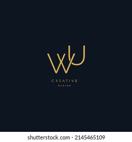 Alphabet initial letter icon logo WU