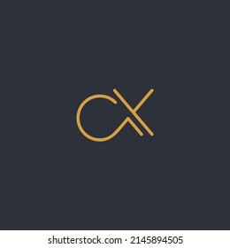 Alphabet initial letter icon logo CX