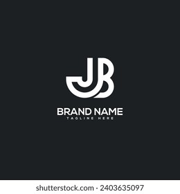 Alphabet initial letter JB BJ logo design template - vector.