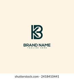 Alphabet initial letter KB BK logo design template - vector.