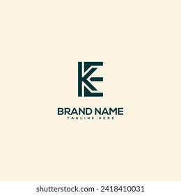 Alphabet initial letter KE EK logo design template - vector.