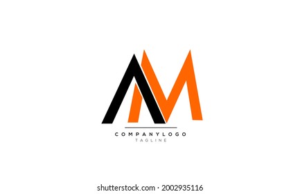 Alphabet Anfangsbuchstabe AM MA Monogram Icon Logo Vektorgrafik abstraktes Alphabet
