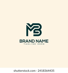 Alfabetización de diseño del logotipo MB BM de letra inicial - vector.