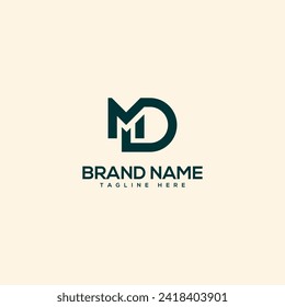 Alphabet initial letter MD DM logo design template - vector.
