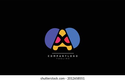 Alfabeto Una letra inicial Monograma Icono Icono Icono Ilustración vectorial Caracteres web abstractos logotipo 
marca comercial de icono de iniciales