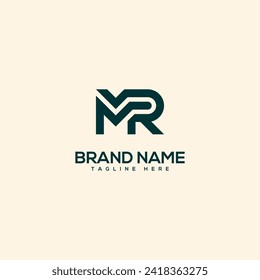 Alphabet initial letter MR RM logo design template - vector.