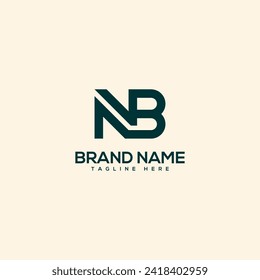 Alphabet initial letter NB BN logo design template - vector.