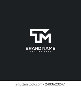 Alphabet initial letter TM MT logo design template - vector.