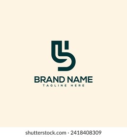 Alphabet initial letter UB BU logo design template - vector.