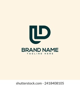 Alphabet initial letter UD DU logo design template - vector.