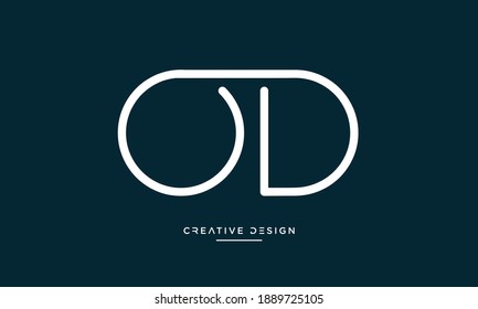 Alfabeto Letras iniciales logotipo abstracto de OD 