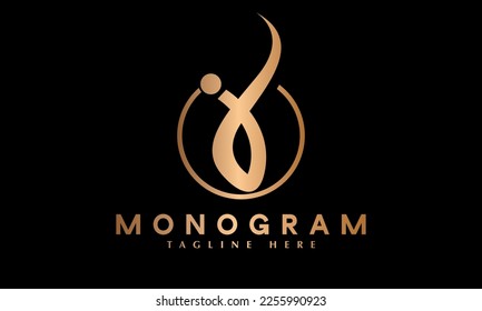 Alphabet I initial logo design abstract monogram vector logo template