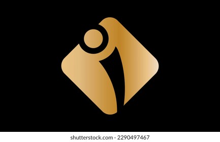 Alfabeto I letra inicial del logotipo o texto monograma abstracto plantilla de vector monograma