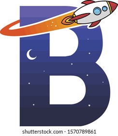 alphabet initial logo sign logotype space rocket vector art