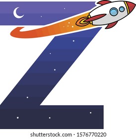 alphabet initial logo sign logotype space rocket vector art