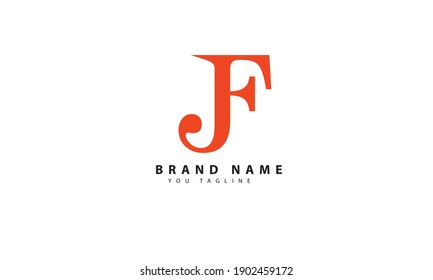 Alphabet Initial Monogram letters logo JF, F and J