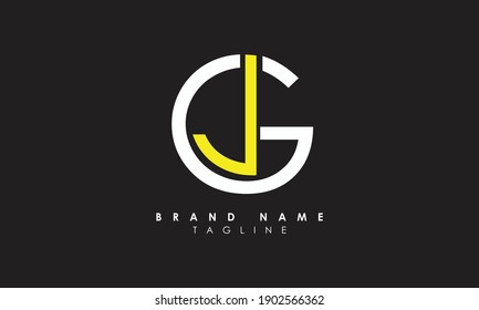 Alphabet Initial Monogram letters logo JG, GJ, J and G