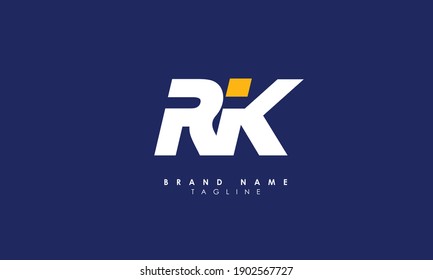 Alphabet Logotipo de las letras del monograma inicial RK, R y K	