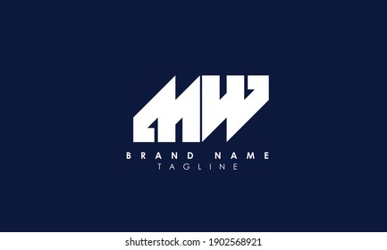 Alphabet Initial Monogram letters logo MW, WM, M and W	

